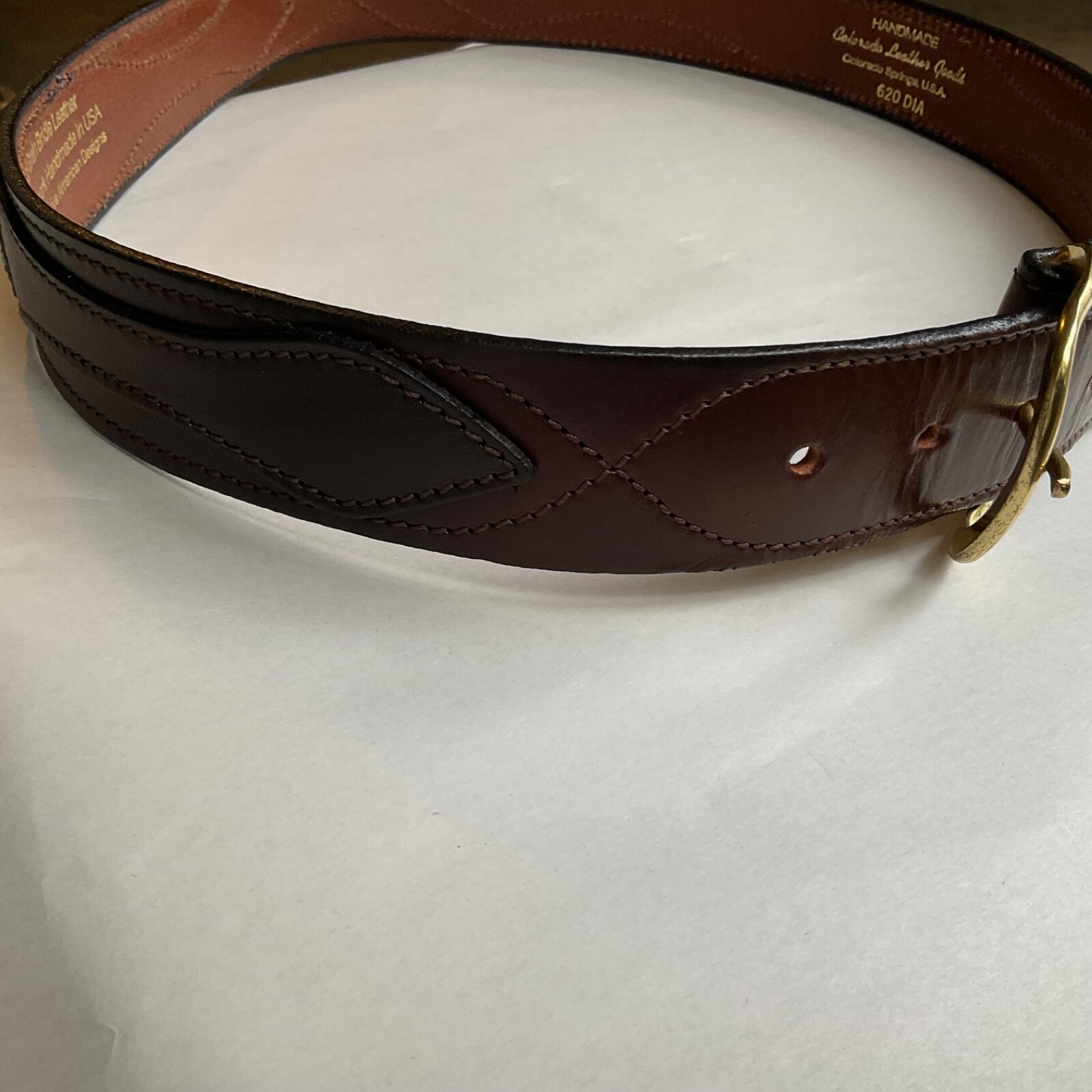 Colorado Leather Goods Handmade Leather/Beadwork Men’s Belt Native American Desi