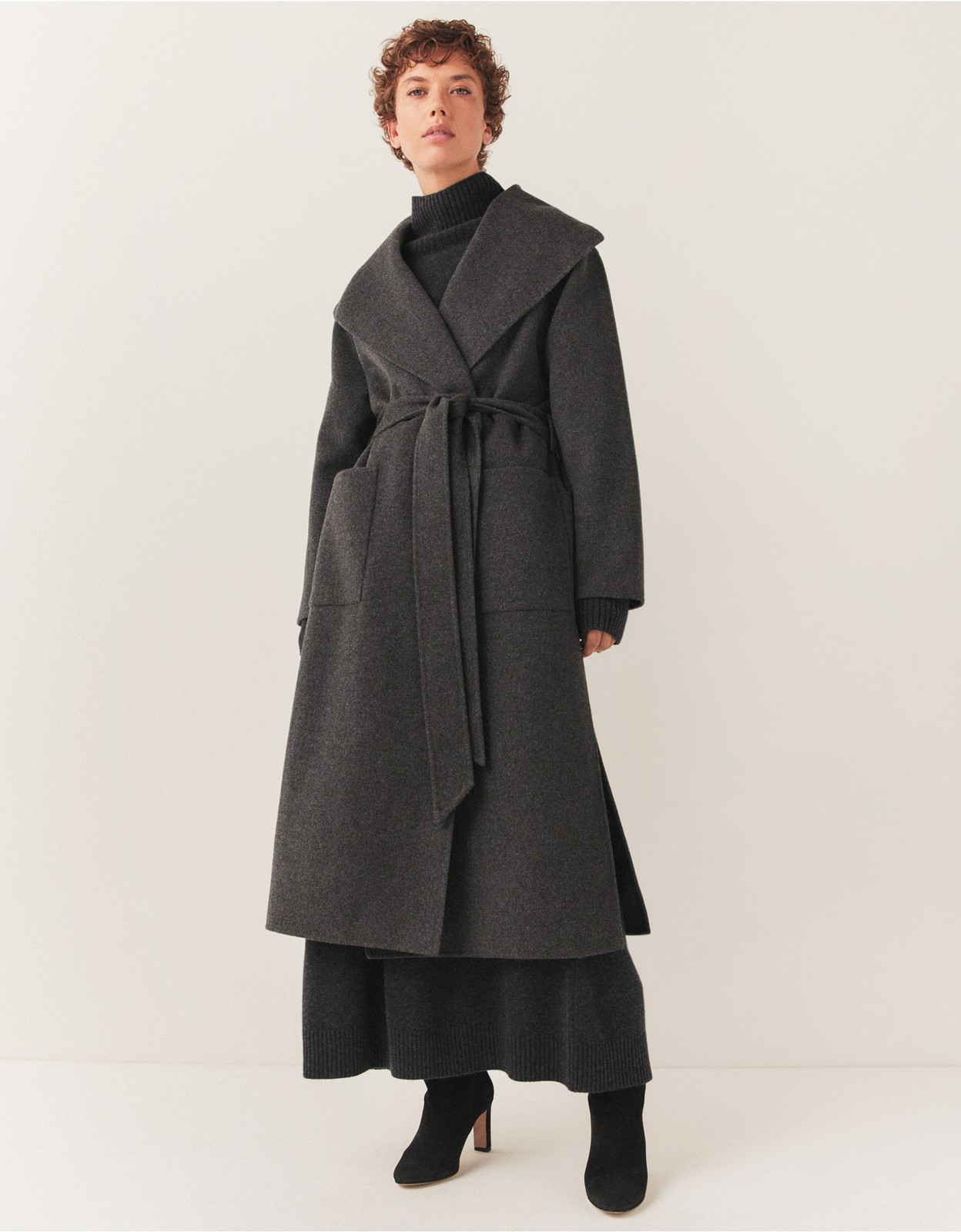 The White Company Women’s Double Faced Wool Belted Coat Full-length Size XS BNWT