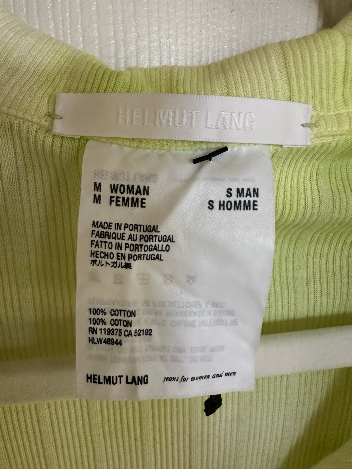 Helmut Lang Tie Dye Rib Cotton Polo Midi Dress In Electric Yellow Batik Size M