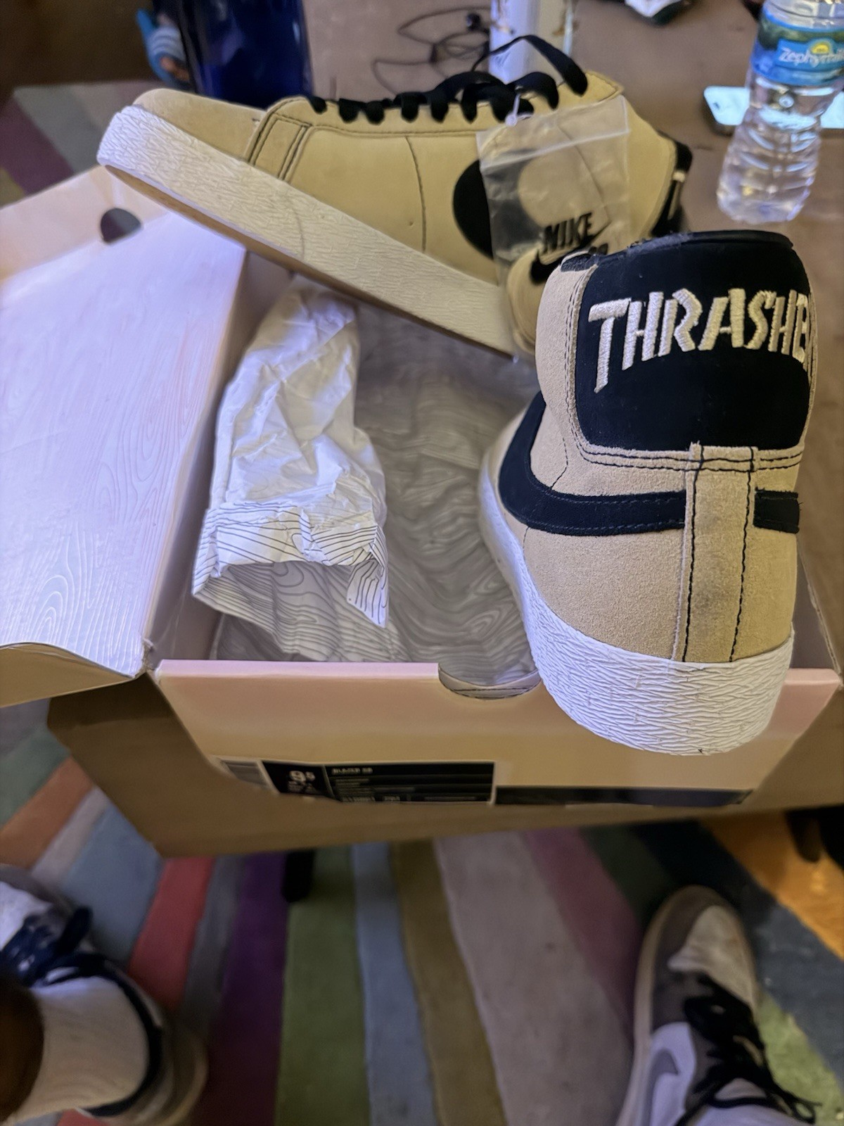 Nike Blazer SB Thrasher High Top Skate Sneakers Vegas Gold/Black 310801-701