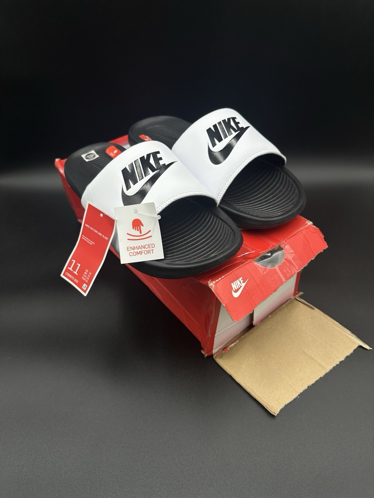 Men’s Nike Victori One Slide Black/Black-White (CN9675 005) – SIZE 11