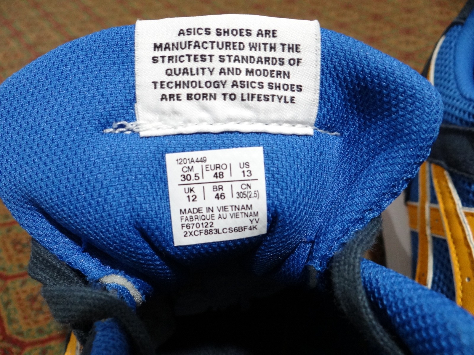 ASICS Lyte Classic ‘Blue Yellow’ Men’s 13 Retro Sneakers 1201A449 Rare NEW NWOB