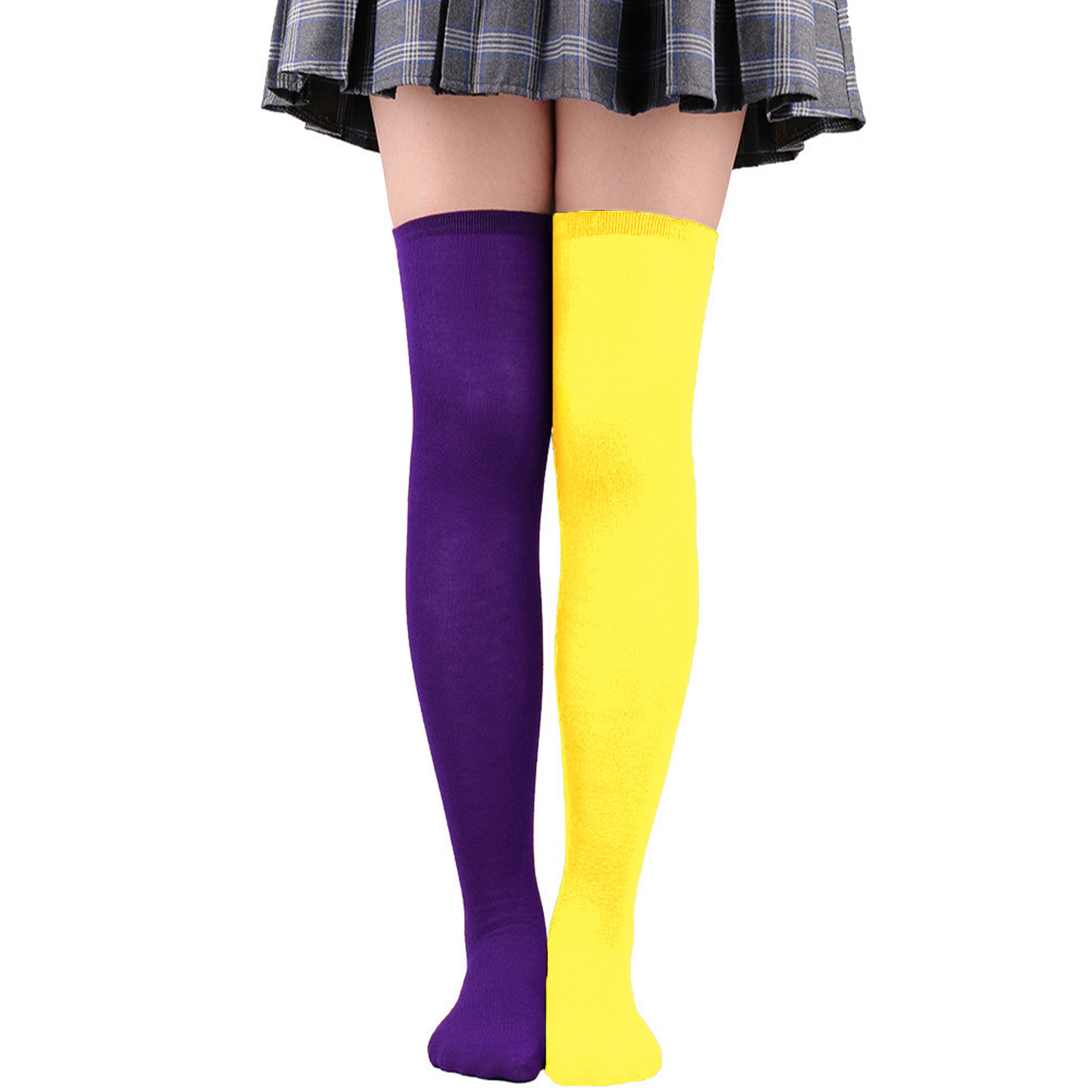 Soft Ladies Top Stay Up Extra Contrast Long Socks Thigh High Over the Knee Socks