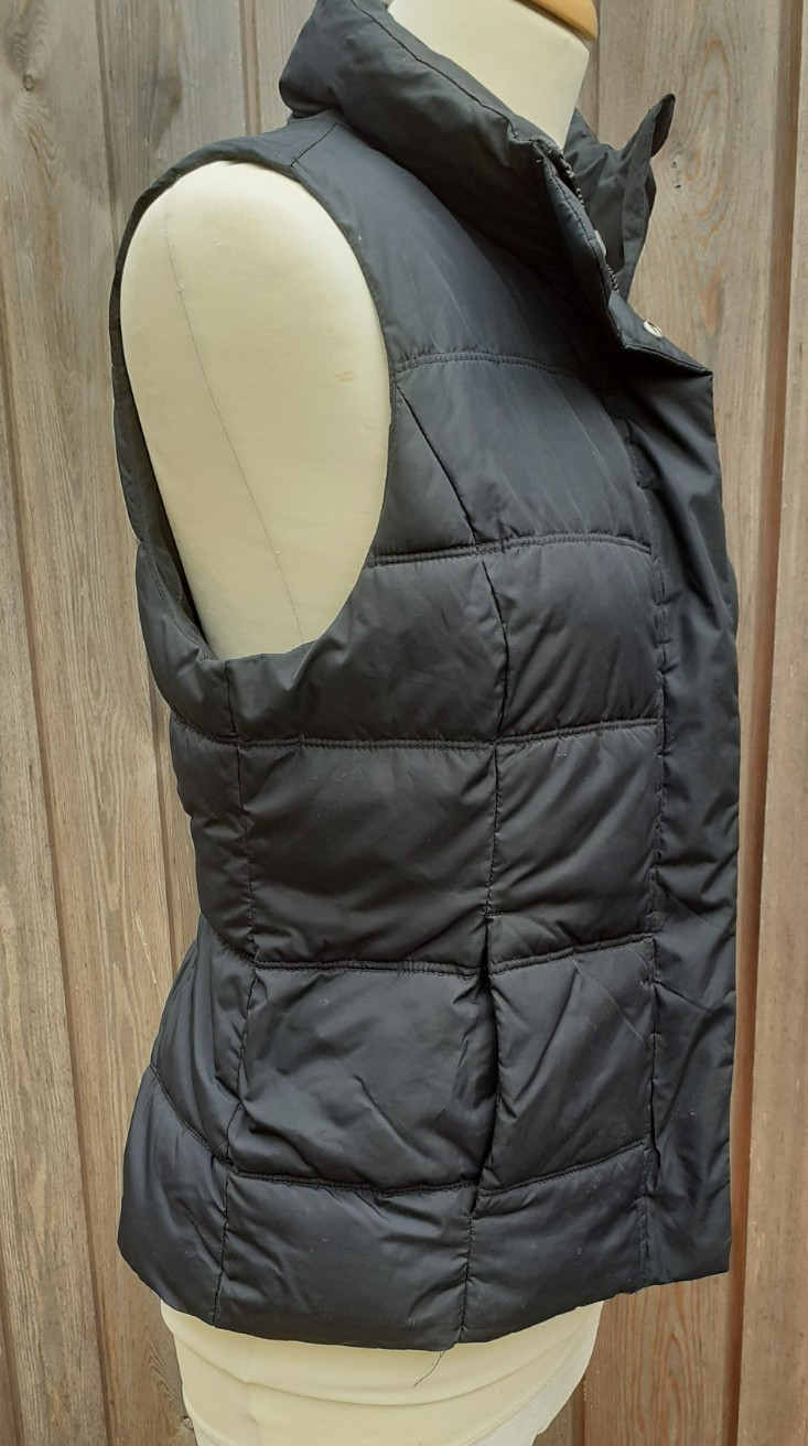 Gap Zipped Bodywarmer Padded Gilet Black Sleeveless Size Small Charity Sale