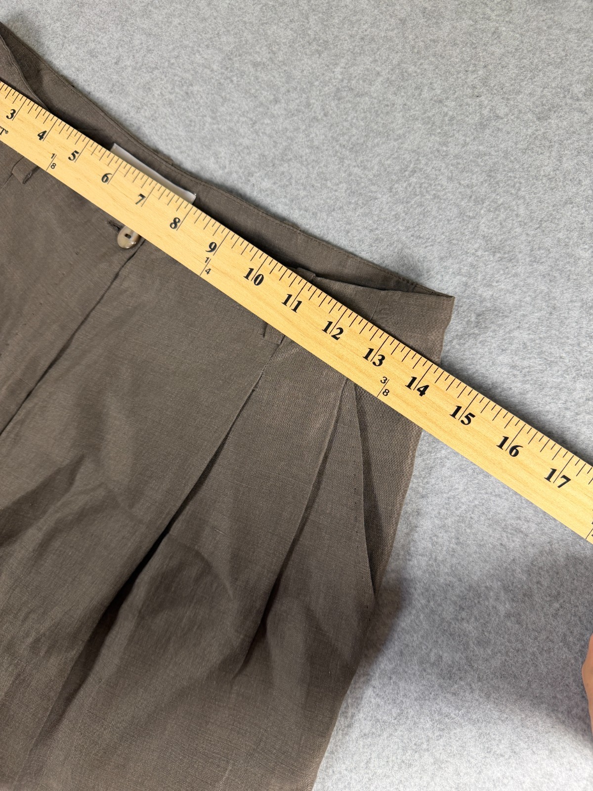 Max Mara Italian Linen/Silk Cuffed Wide Leg Capris, Sz 10, Hand Stitched SKU 168