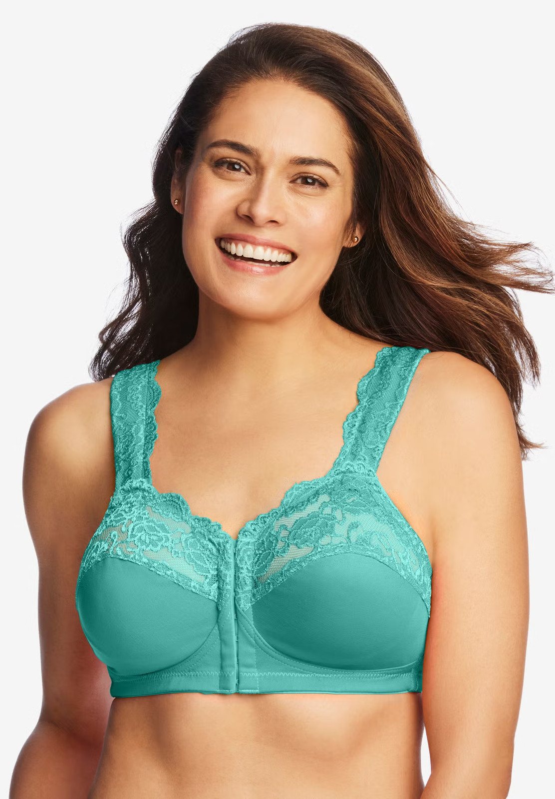 Comfort Choice Women’s Plus Size Front Close Wireless Gel Strap Bra