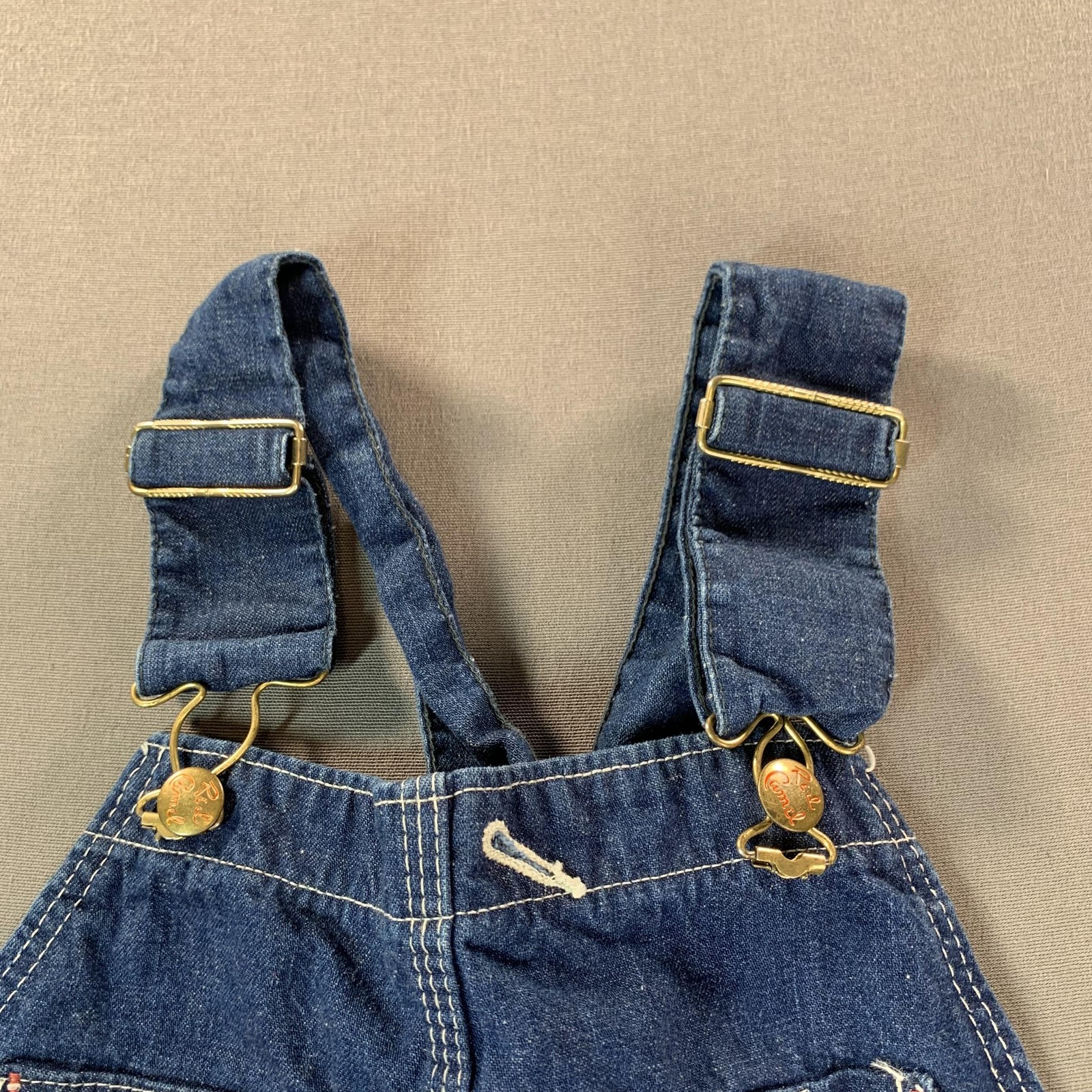 VTG Red Camel Sanforized Bib Overall Men 36×27 Blue Denim Workwear Carpenter 50s