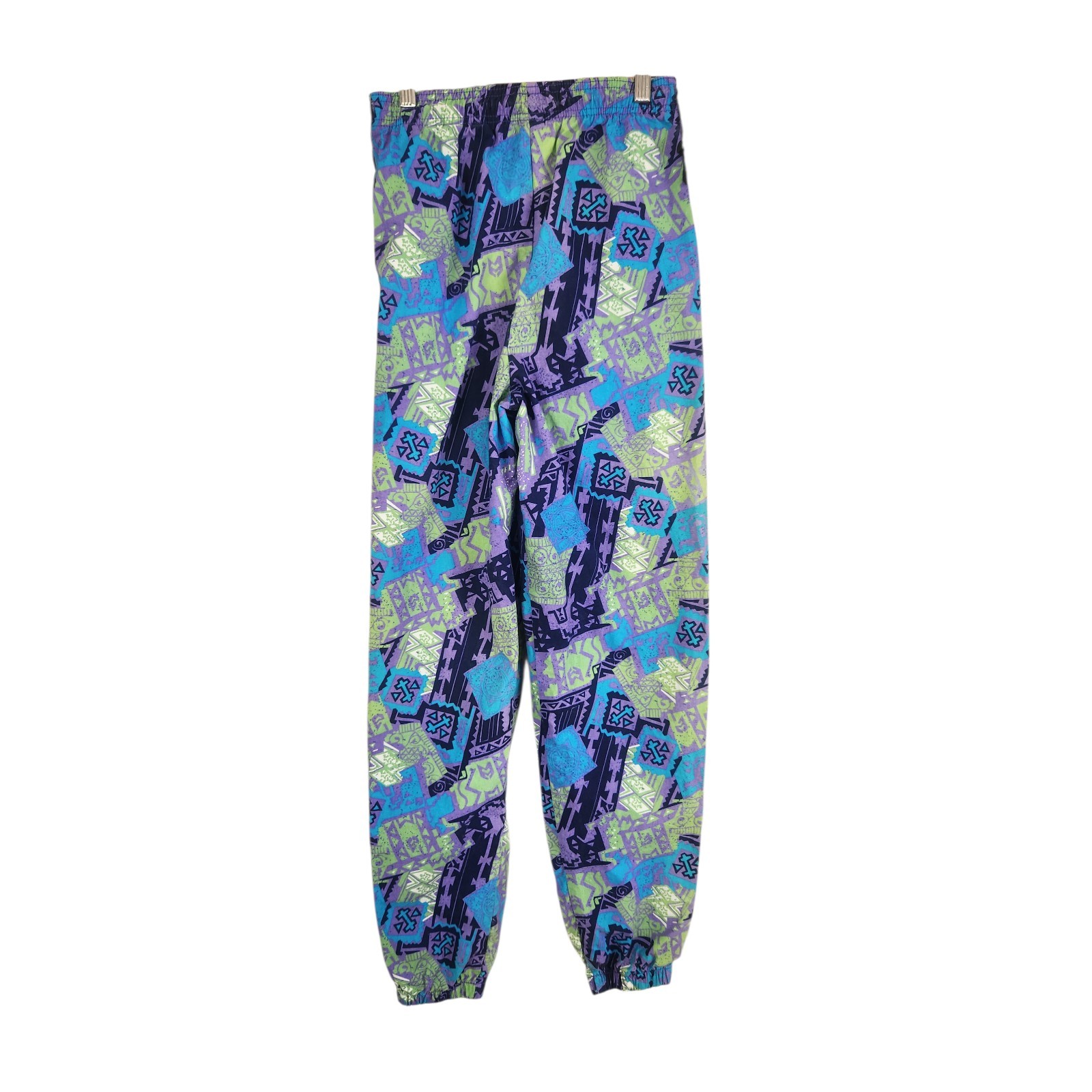 80s 90s Vtg Gitano Boys XL 26×31″ Colorful Hammer Jogger Pants Purple Hip Hop