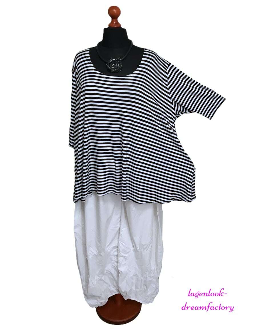 Lagenlook A Line Long Bell Basic Shirt Tunic Jersey 44 46 48 50 52 54 56 58