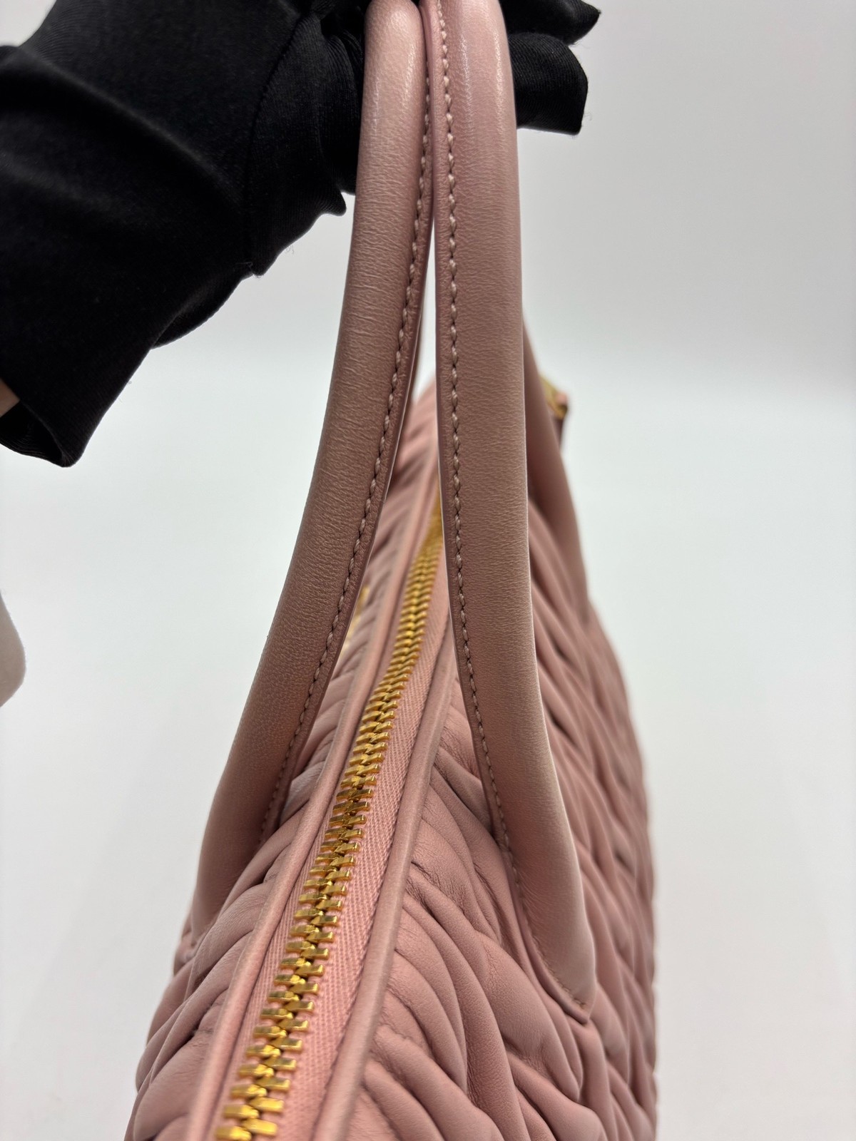 Miu Miu Pre-Owned Authentic Satchel Gold 31*15*22cm Free Tracked Shipping