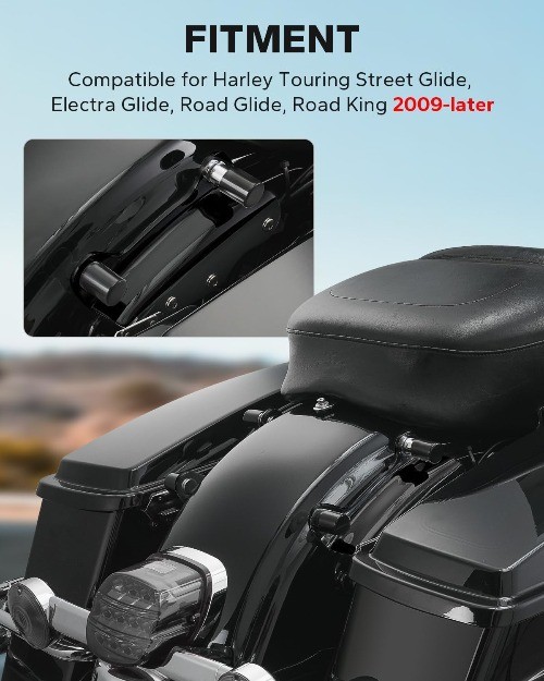 4 PCS Black Docking Hardware Cover Kit Compatible for Touring Electra Glide Road