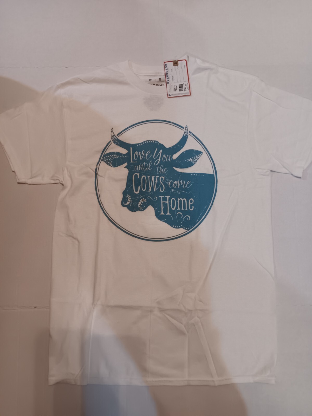 Cow T-shirt, “Love You Till The Cows Come Home” Women’ Size Med New w/Tags