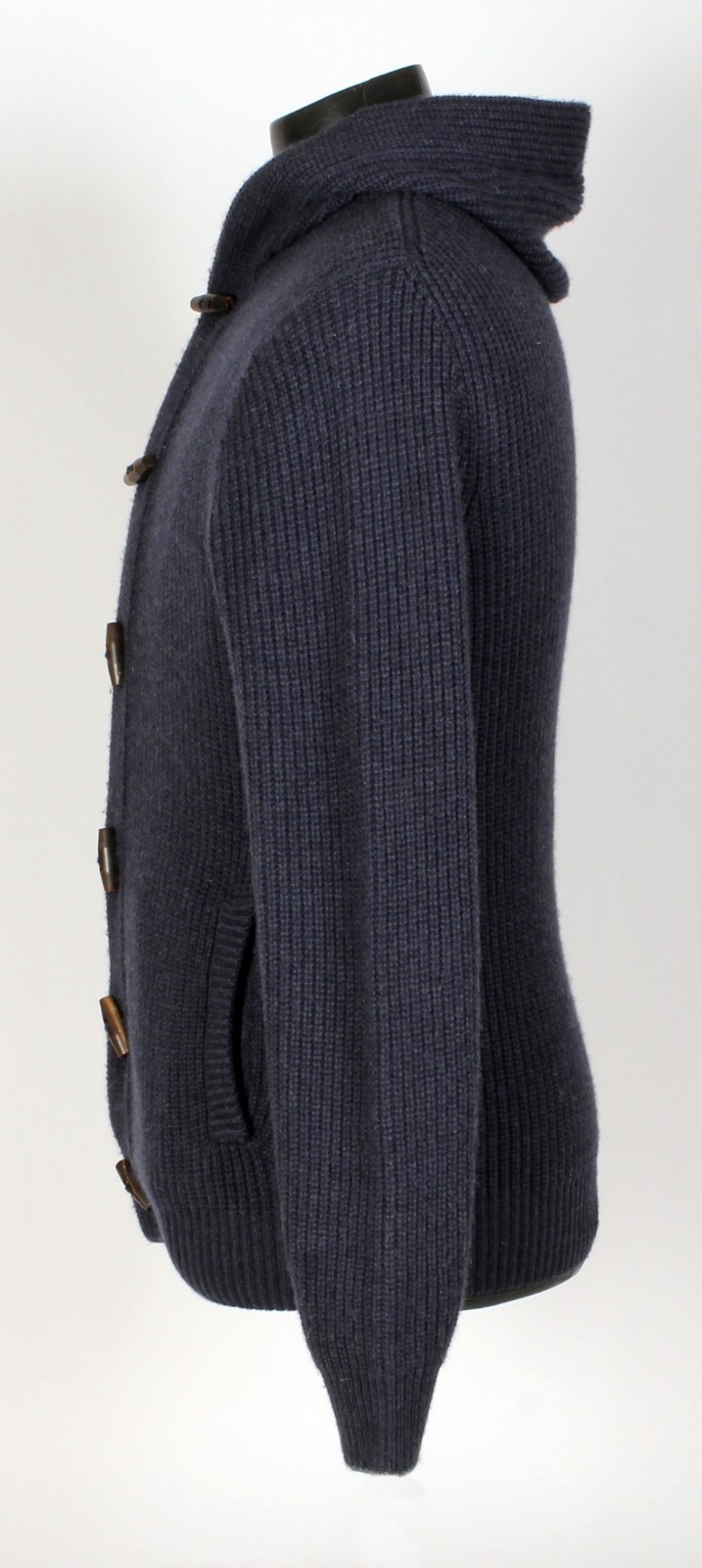 Brunello Cucinelli Cashmere Hooded Toggle Sweater – 52 M/L – Blue – $3495 Retail