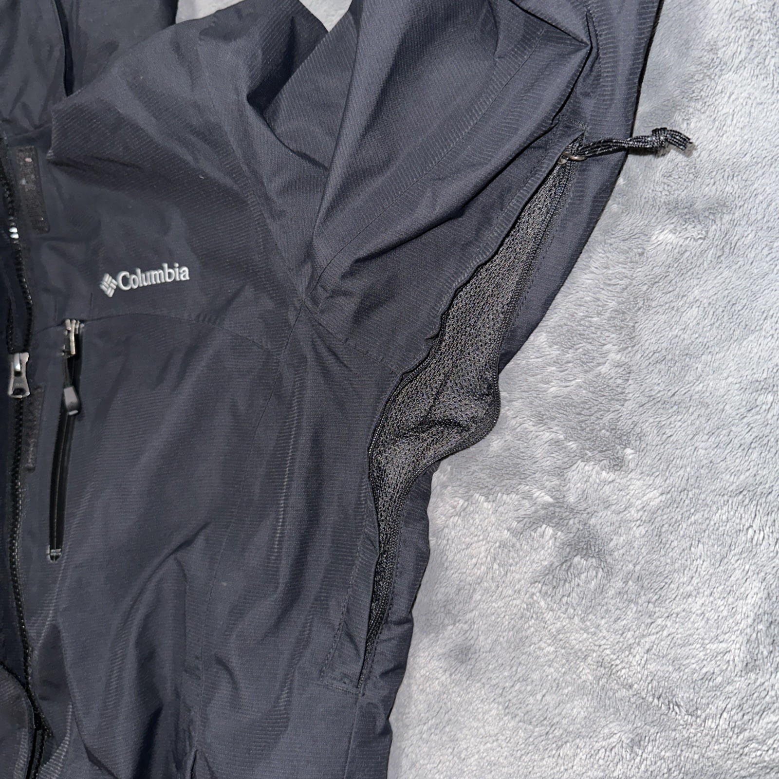 Columbia Interchange Jacket Medium Omni-Tech Waterproof Removable Hood Double Zi
