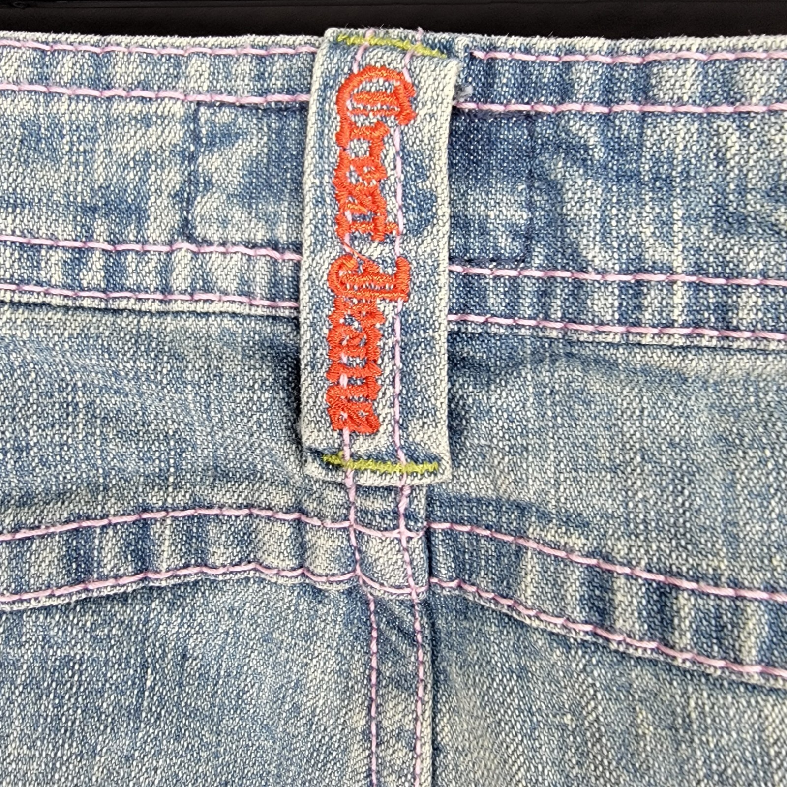 Crest Womens Jeans Wide leg Embroidered Ragged Hem Light Wash 21/22 41×30