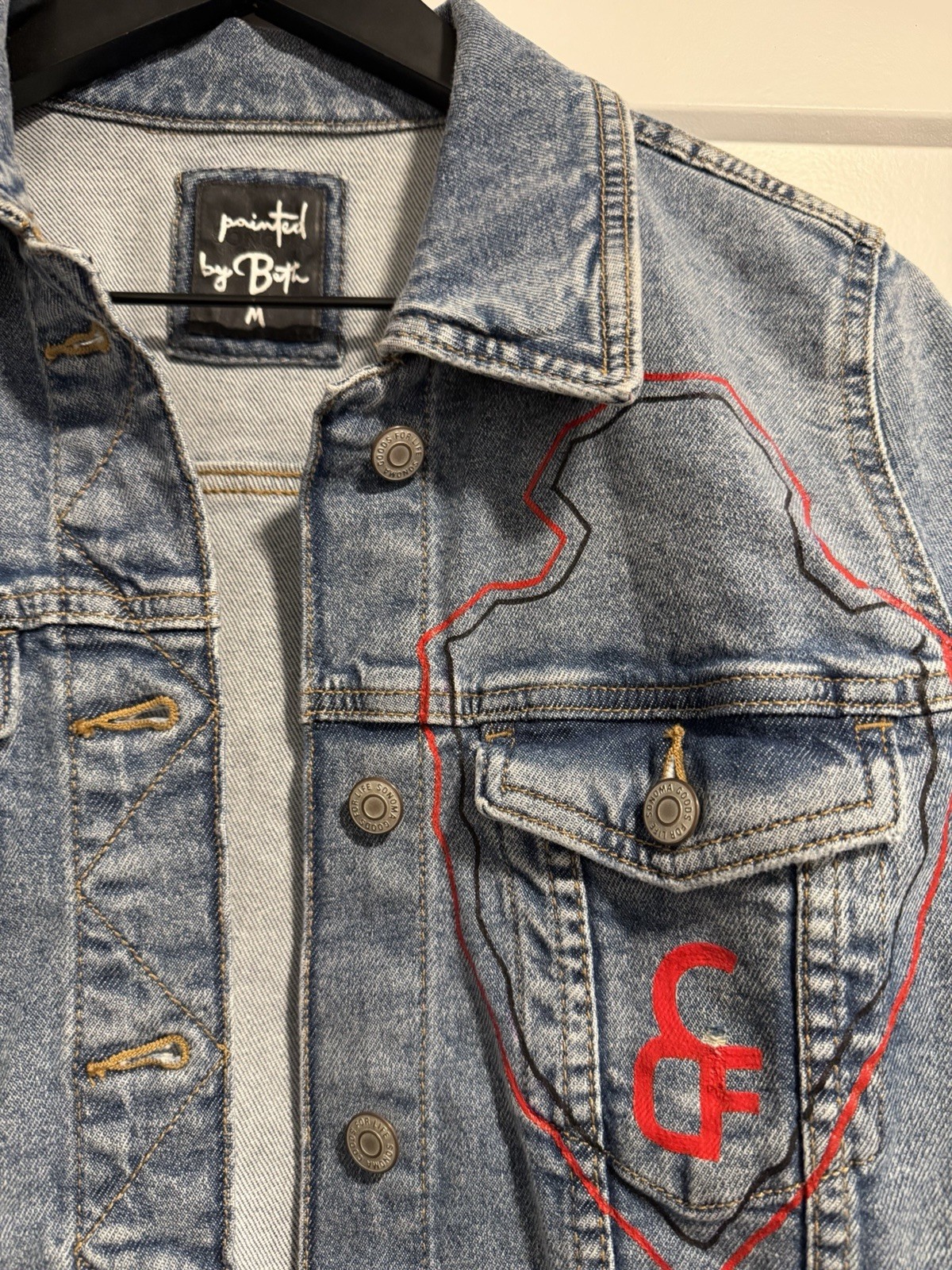 Amazing HAND PAINTED Cheyenne Frontier Days Denim Jean Jacket Women’s M Western