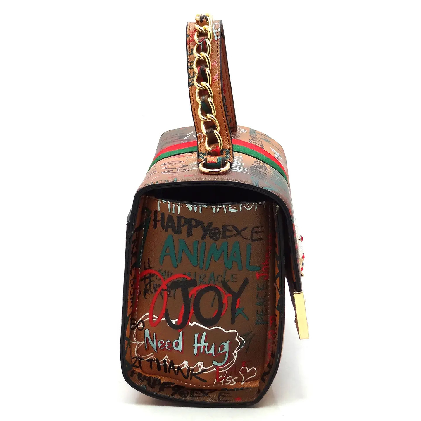 Multi Graffiti Queen Bee Stripe 2-in-1 Boxy Satchel