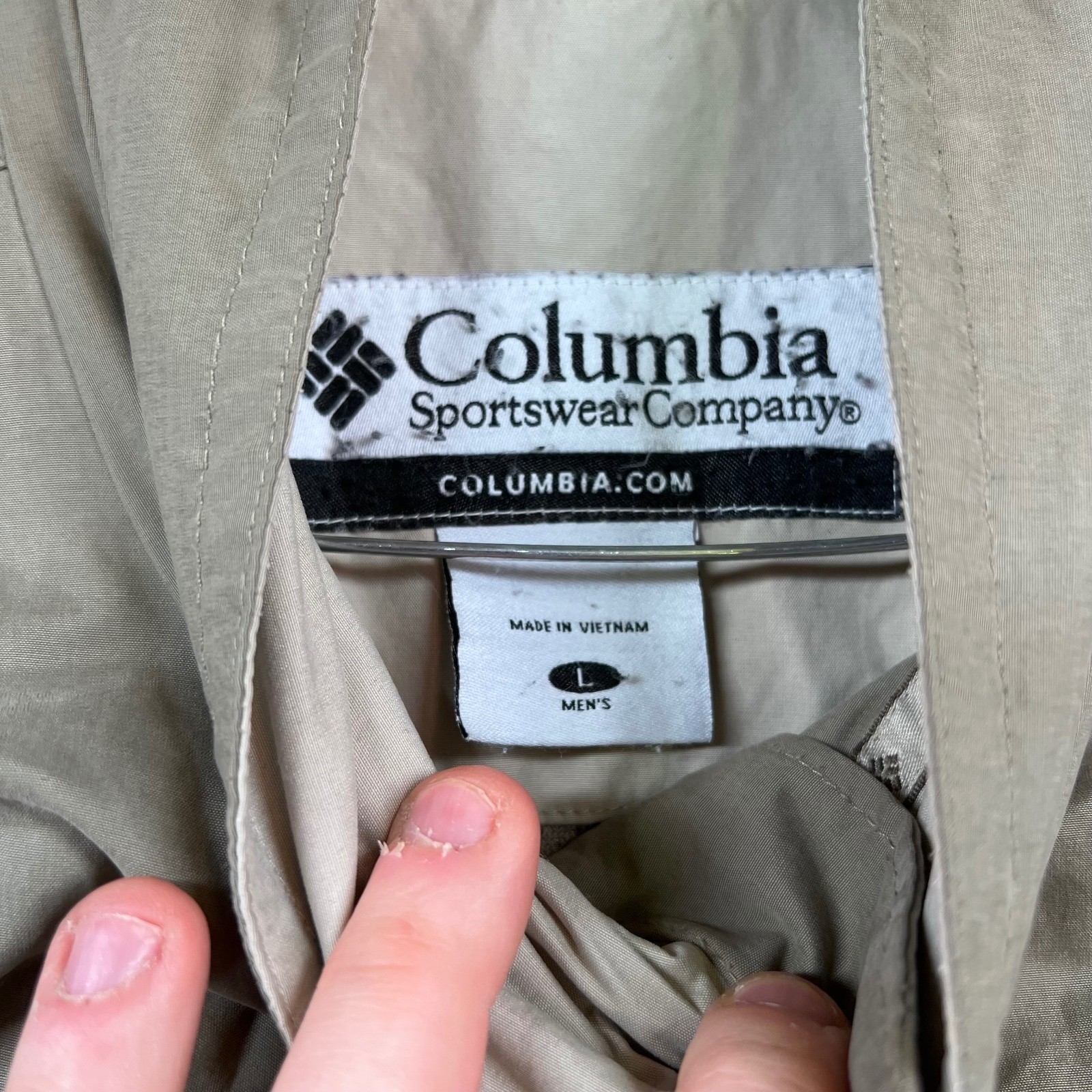 Columbia Men’s Beige Casual Utility Jacket Cotton Polyester Blend Size L