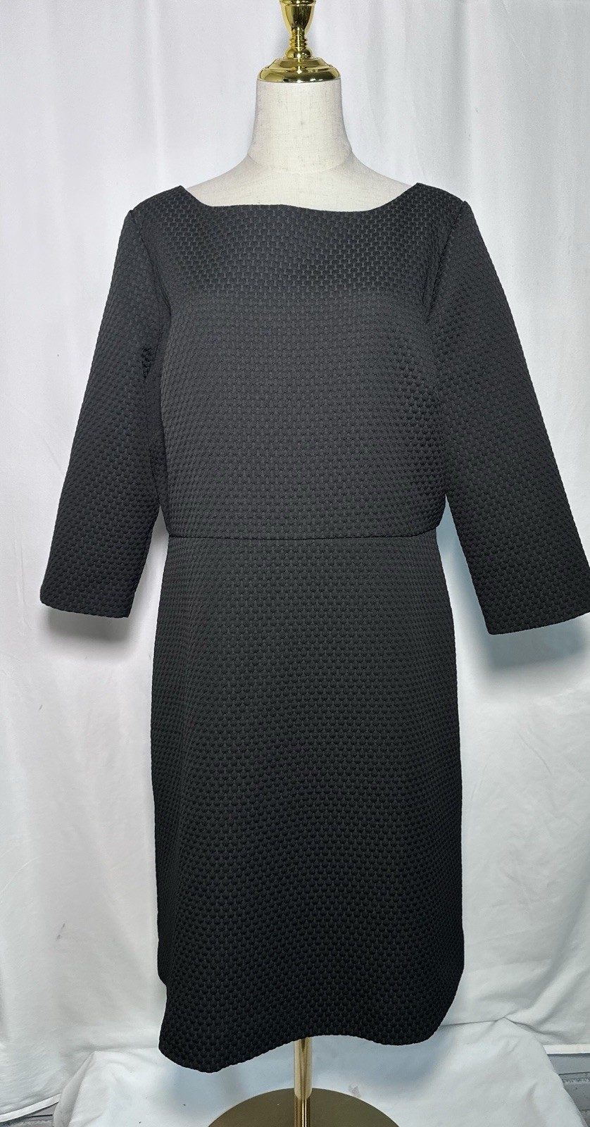 J. Crew Dress Sheath 16 Half Sleeve Ponte Black Career