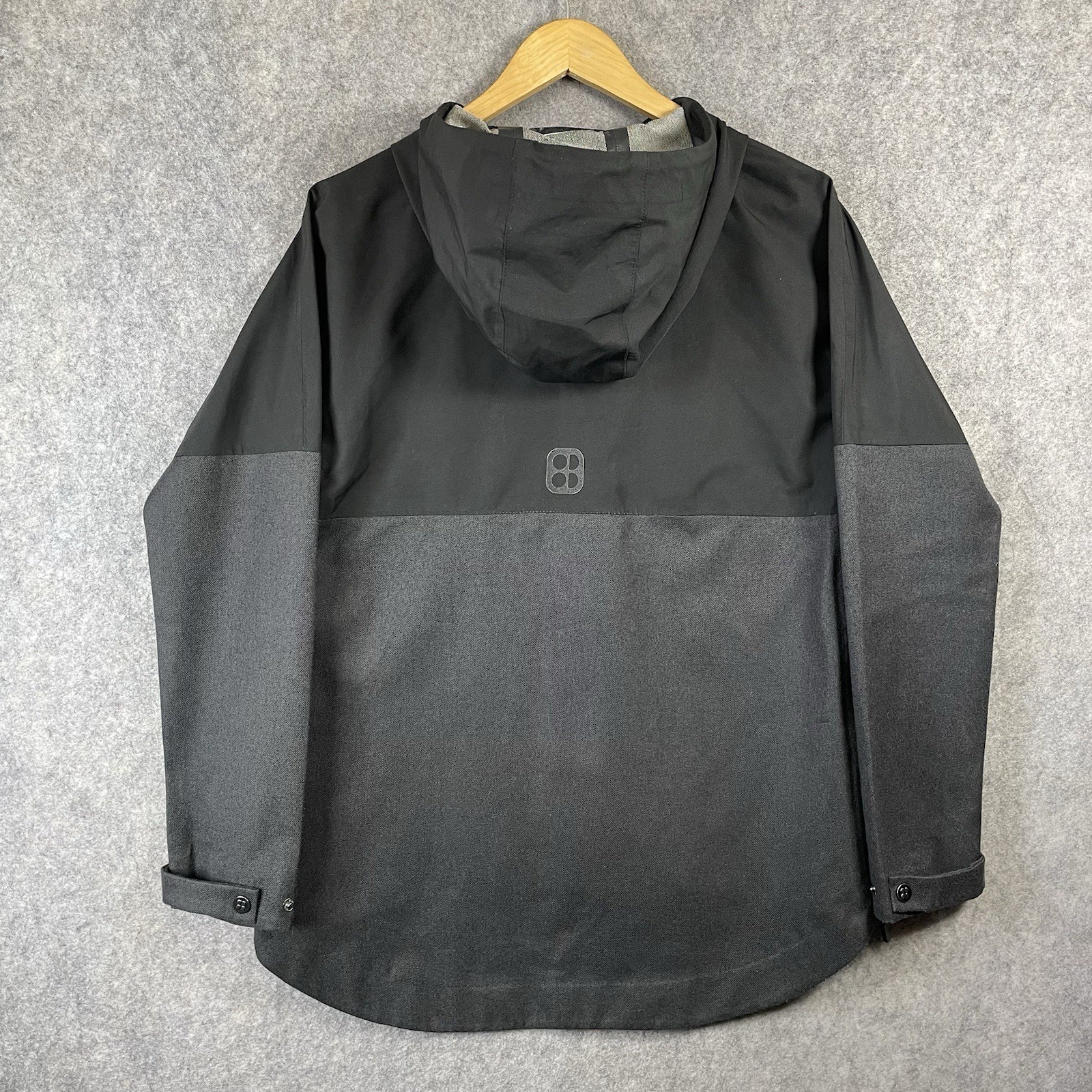 Sweaty Betty Waterproof Raincoat Womens Small Black Grey London Outdoor Coat *