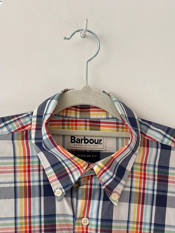 Barbour Mens Multicolour Check Button Down Shirt Regular Fit Size UK Medium