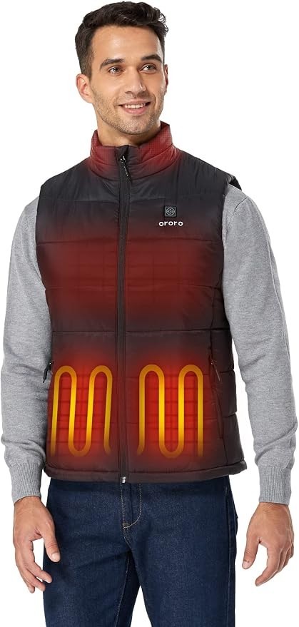 Ororo Men’s Classic Heated Vest 4-Zone With Rechargeable Battery – Size 2XL