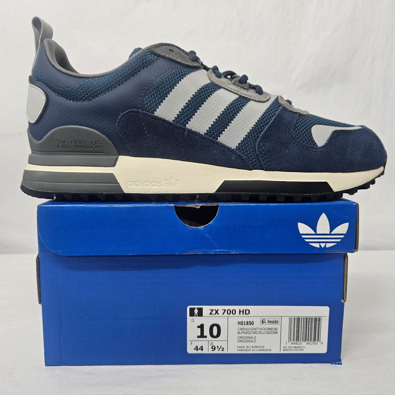 Adidas ZX 700 HD Retro Sneakers H01850 Crew Navy Grey Blue Men’s Size 10