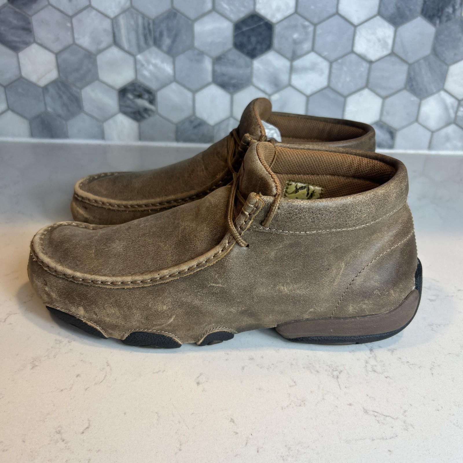 Twisted X Chukka Driving Moc Womens Size 8.5M Boots Bomber Brown Leather WDM0001