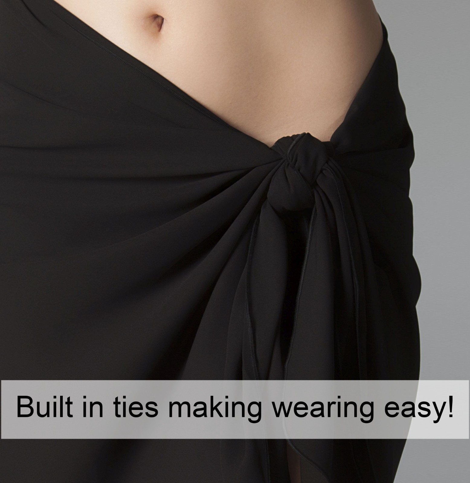 Black Sarong Cover Up Wrap Bathing Suit Coverup New