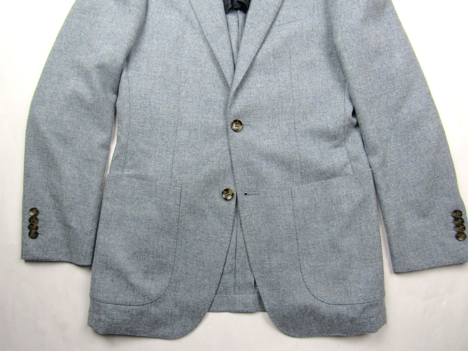 Suitsupply Havana Patch Light Blue Solbiati Half Lined Men’s Sport Coat 38L Slim