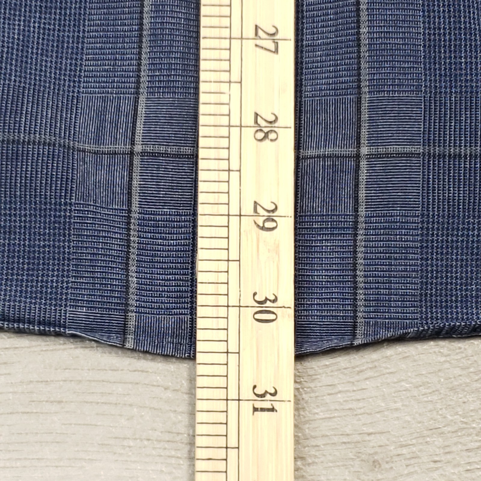 Stenstroms Button Up Shirt Men XL Fitted Blue Plaid Chambray Like Cotton Cutaway