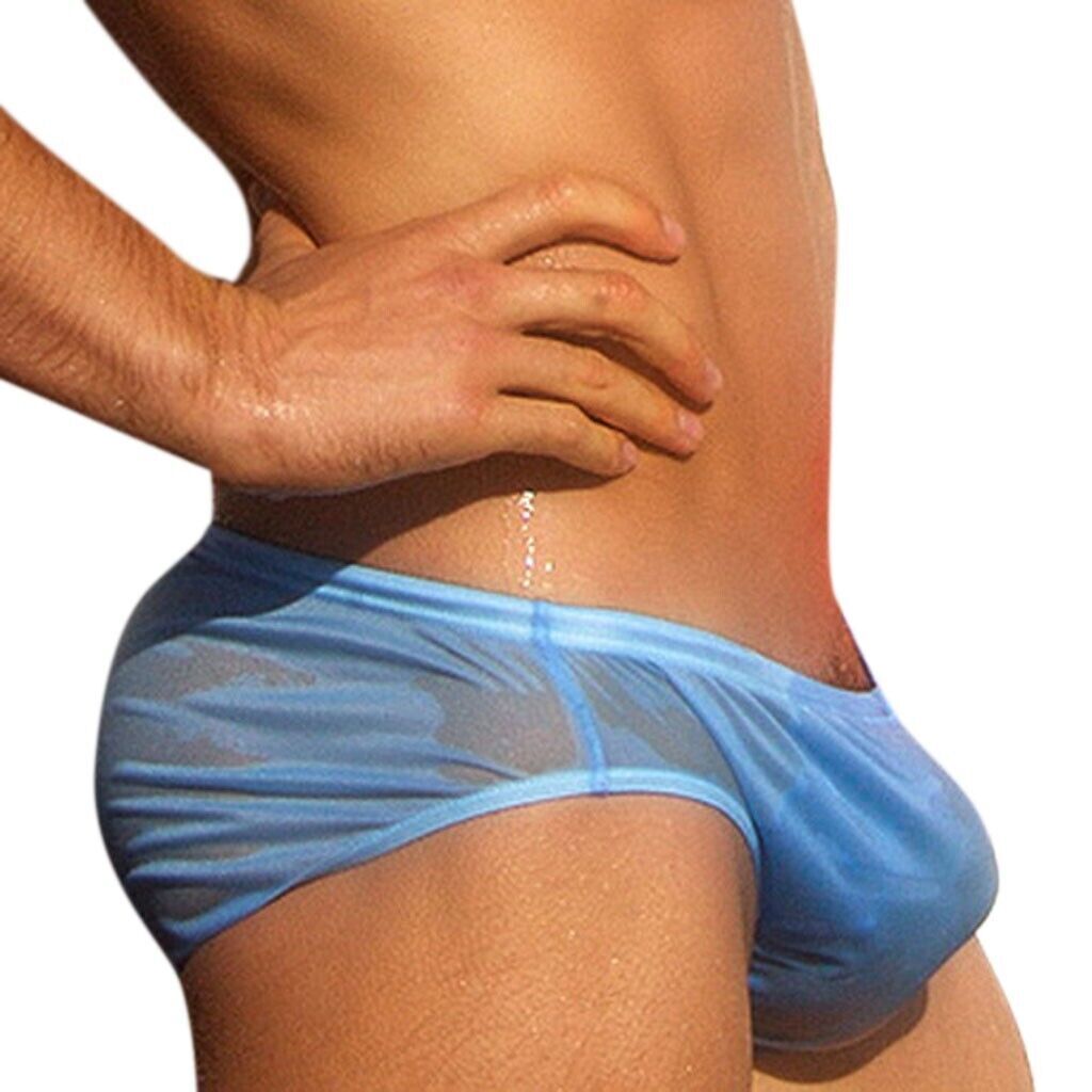 Thin Transparent Underwear Low Waist Mens Bikini Swimwear Swimsuit Swim-Pool New