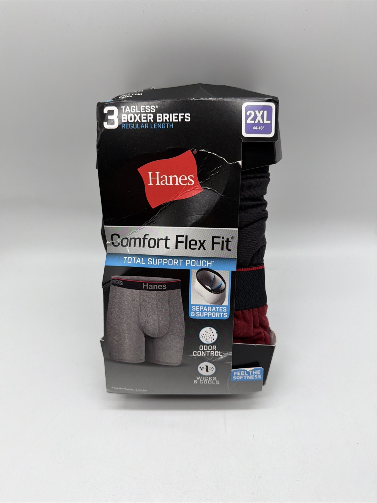 Hanes Mens Comfort Flex Fit Support Pouch Boxer Briefs Size 2XL NEW