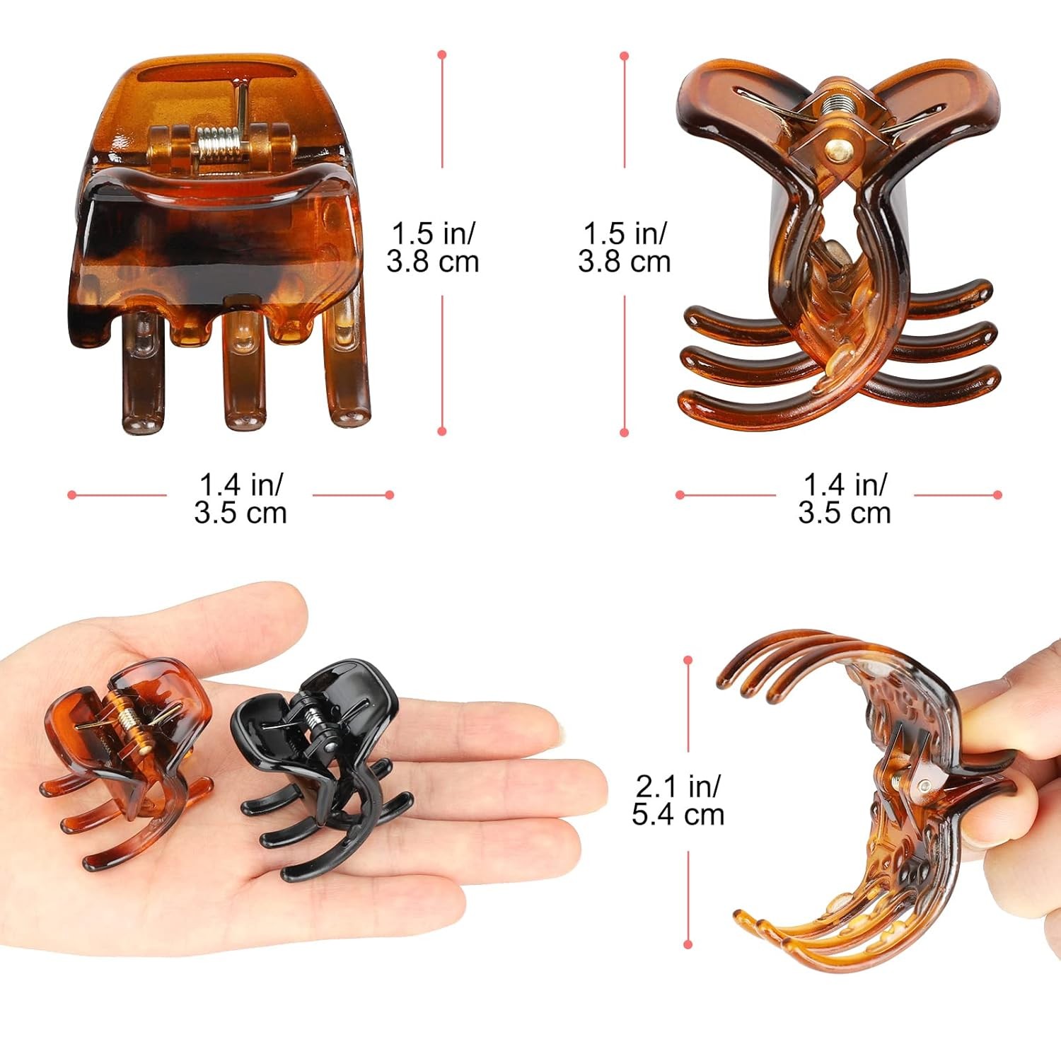 6 Pieces Hair Claw Clips, 1.3 Inch Jaw Clips for Thick or Medium Hair