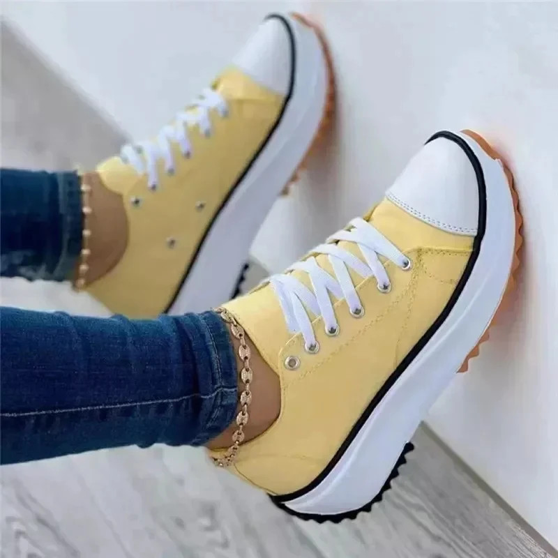 Shoes for Women Classic White Canvas Sneakers Fashion Platform Women Casual