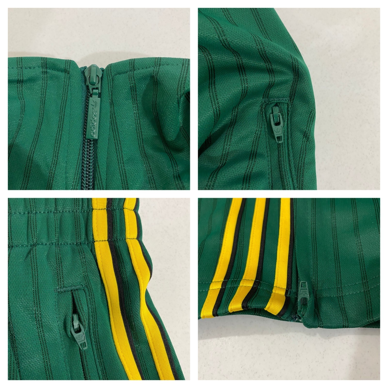 adidas Originals Men’s Firebird Pinestripe Track Suit Marley Green Set