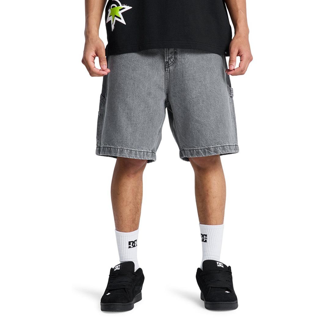 DC Carpenter Baggy Denim Shorts – Medium Grey (SP26)