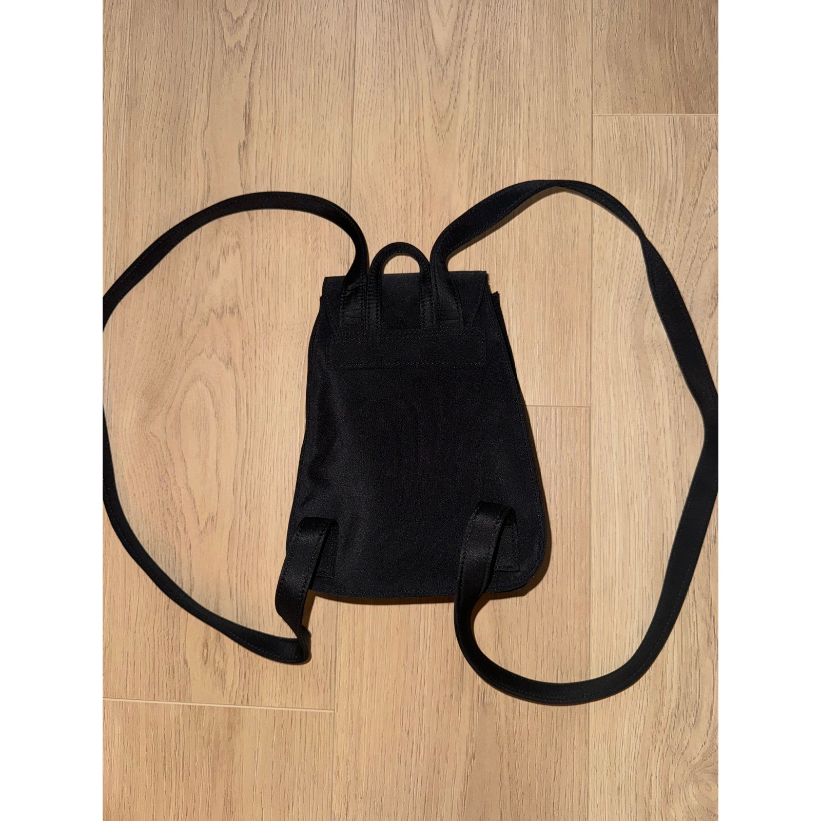 Donna Karan DK Vintage 90s Y2K Black Nylon Mini Backpack Small Drawstring Bag