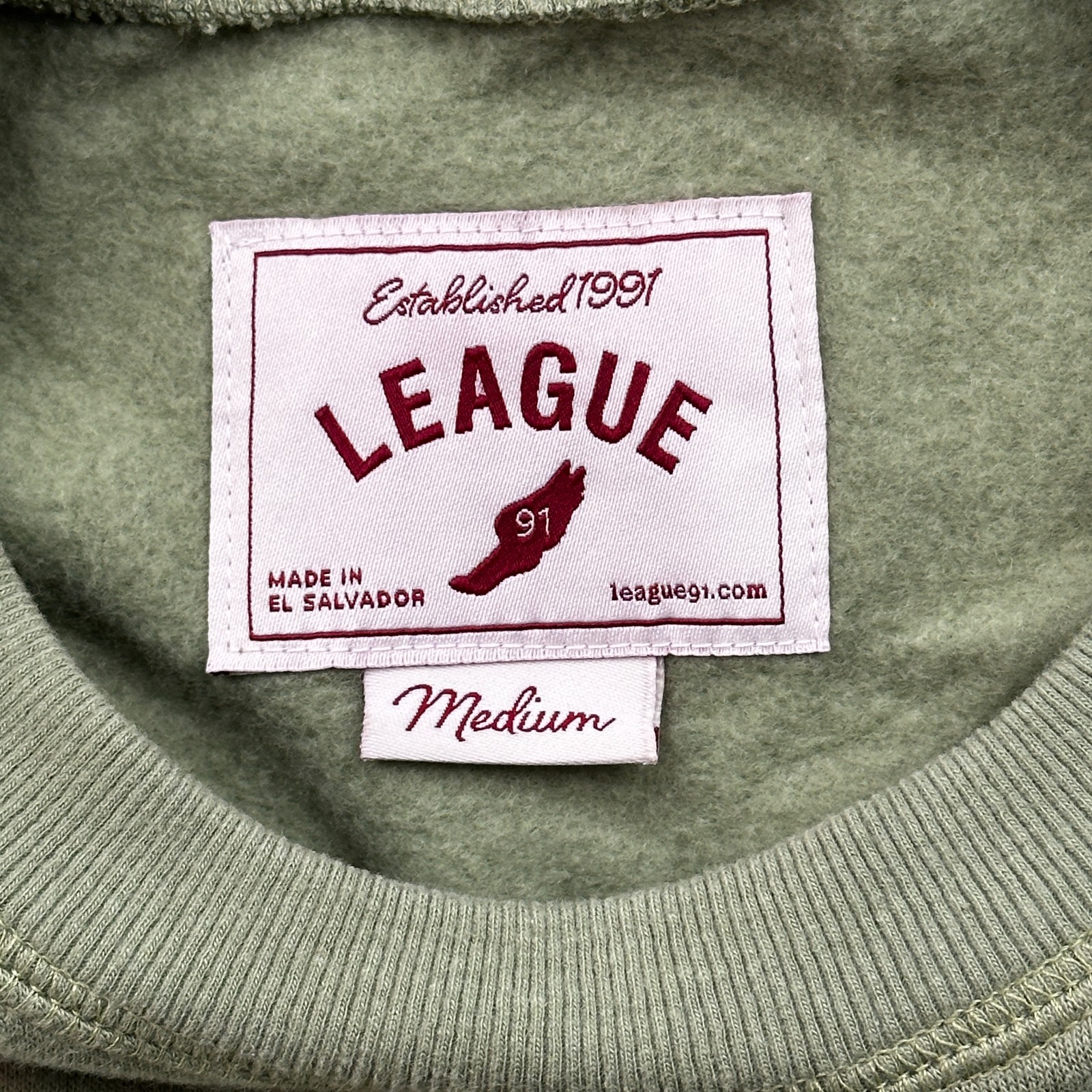 League Collegiate Sweatshirt Womens Medium Sage Green Montana Logo Fleece Lined