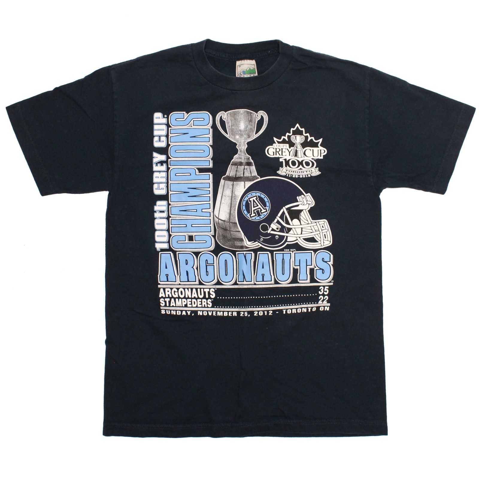 Toronto Argonauts T-Shirt Mens M 2012 Grey Cup Champions Tee Shirt