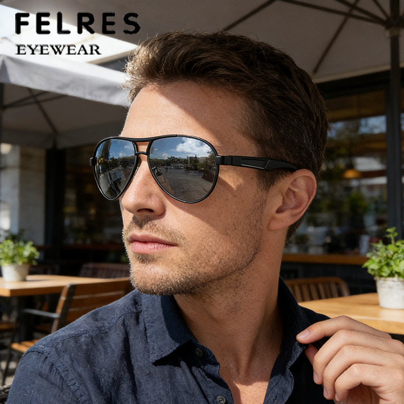 Pilot Metal Tinted Gray Reading Glasses Men Shade Square Eyeglasses Sunglasses