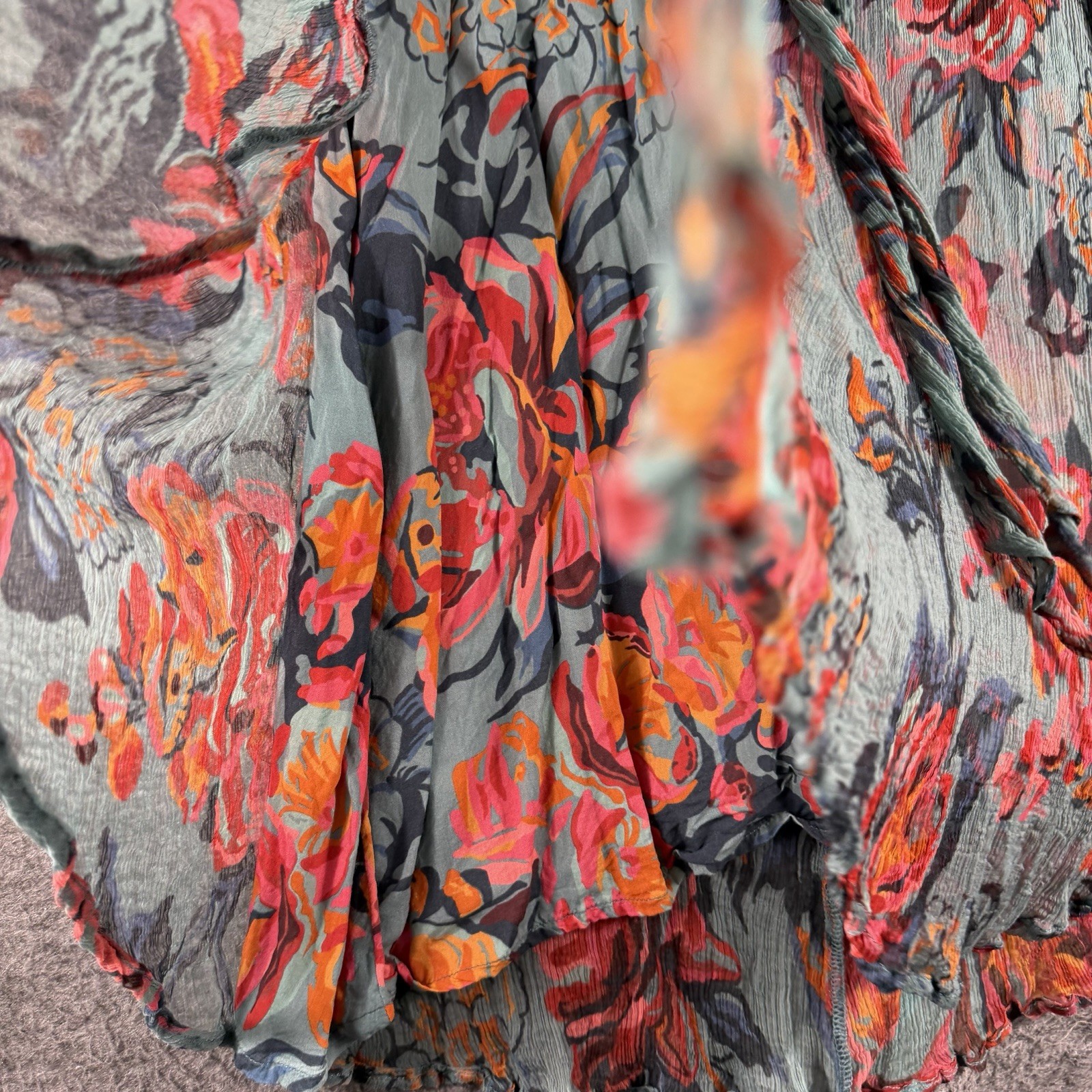 Sundance Women’s Chiffon Sheer Garden Floral With Slip Dress SZ XS Boho Peasant