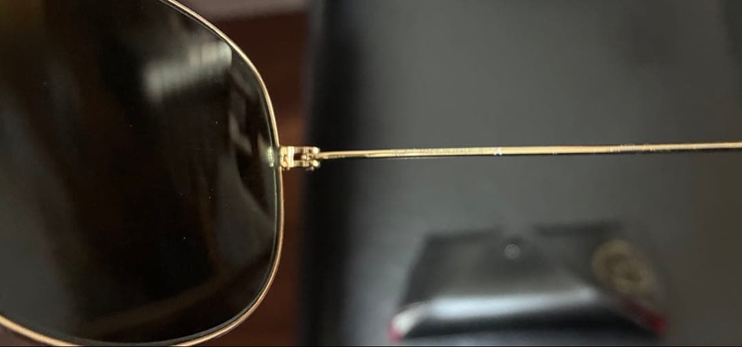 Ray-Ban RB3362 001 Cockpit Aviator Sunglasses Gold Black 59mm Case Japan
