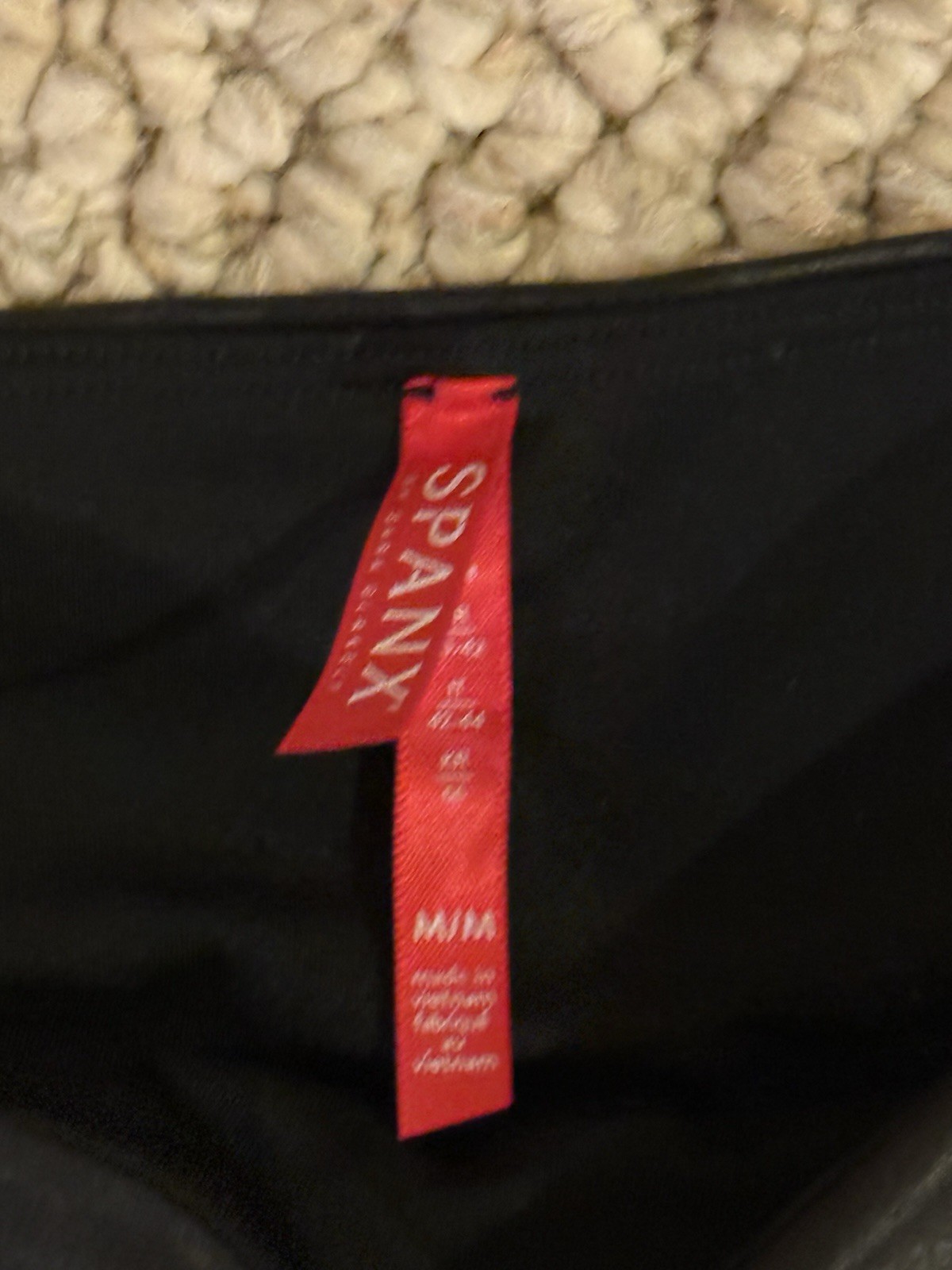 Spanx Black Faux Leather Shimmer Nylon Leggings Sz M