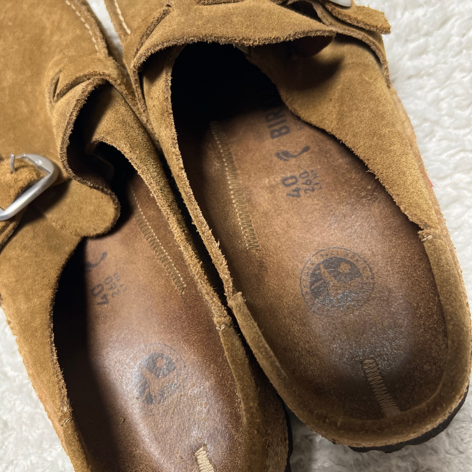 Birkenstock Buckley Clogs Mens 40 Brown Medium Narrow Suede Slip On Sandals