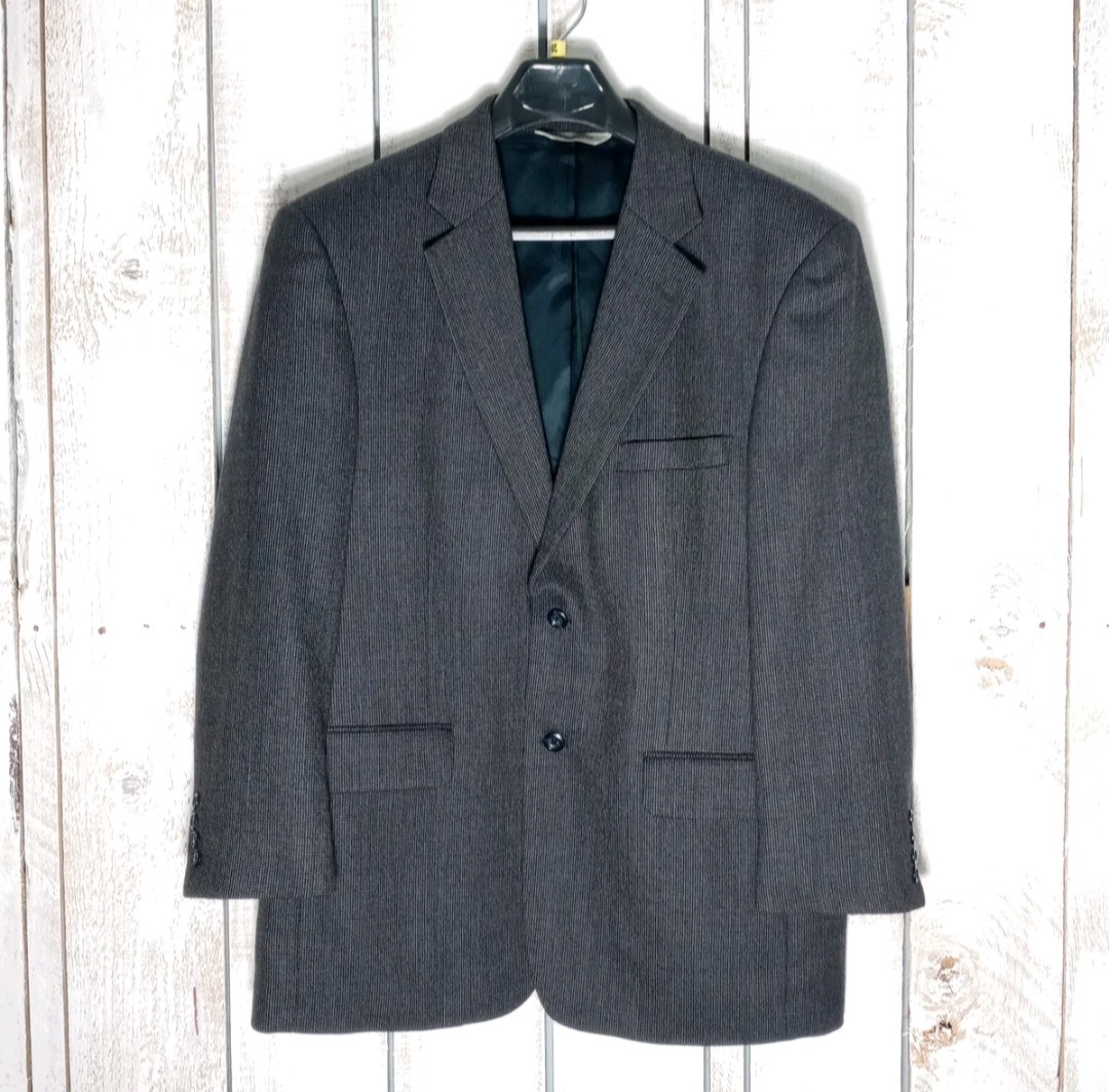 Pronto Uomo Mens Blazer 42R Lambswool Nailhead Tweed Sport Coat Suit Wool Jacket