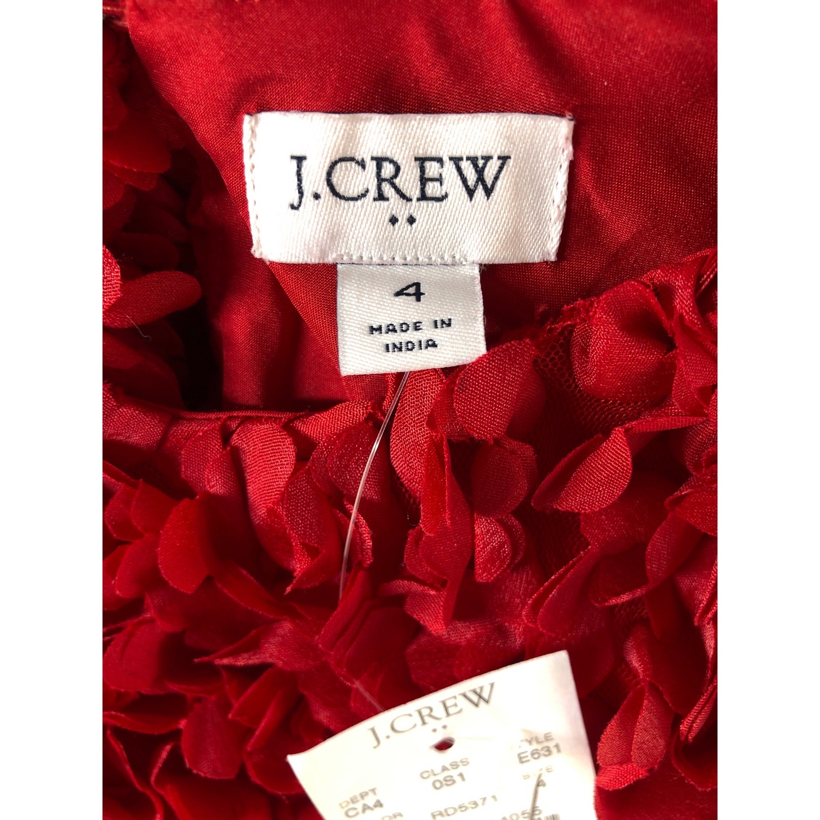 J. Crew Rosette Dress 3D Flower Petal Sleeveless Mini Sheath Deep Ruby Red NWT 4