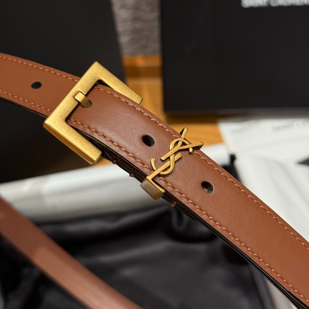 Authentic Yves Saint Laurent Belt for Sale NEW YSL Brown width 2.0cm/0.79inch