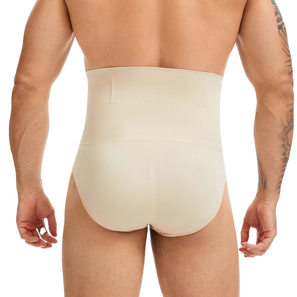 Men High Waist Brief Shapewear Tummy Control Butt Lifter Shorts Slim Body Shaper