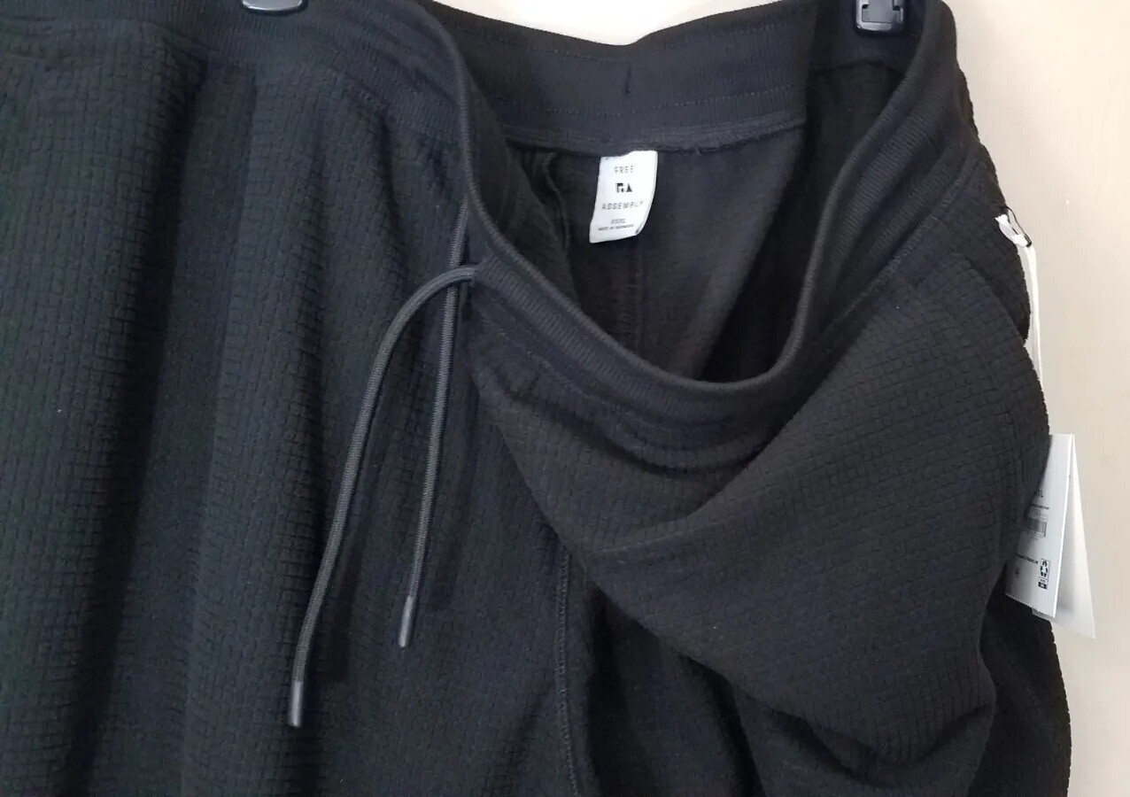 Free Assembly Grid Microfleece Sweatpants Men size 3XL Black Straight NEW